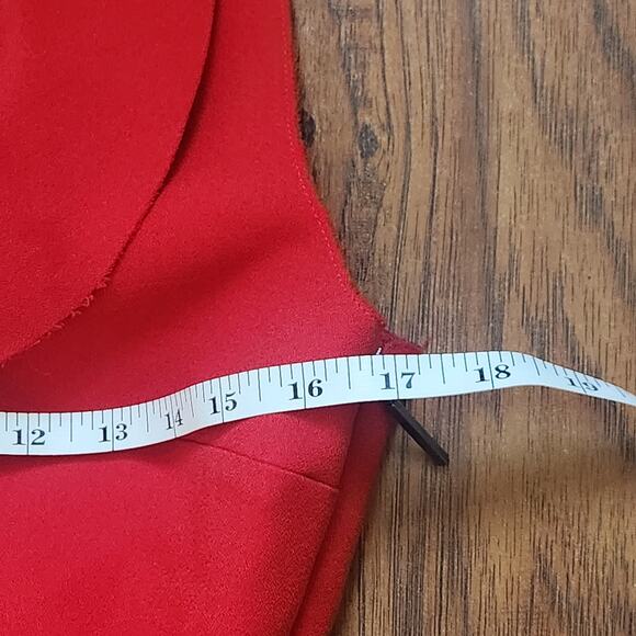 MSGM Womens Mini Dress EU 42 US 10 Red Sleeveless Sheath Cascade Ruffle - Picture 12 of 14